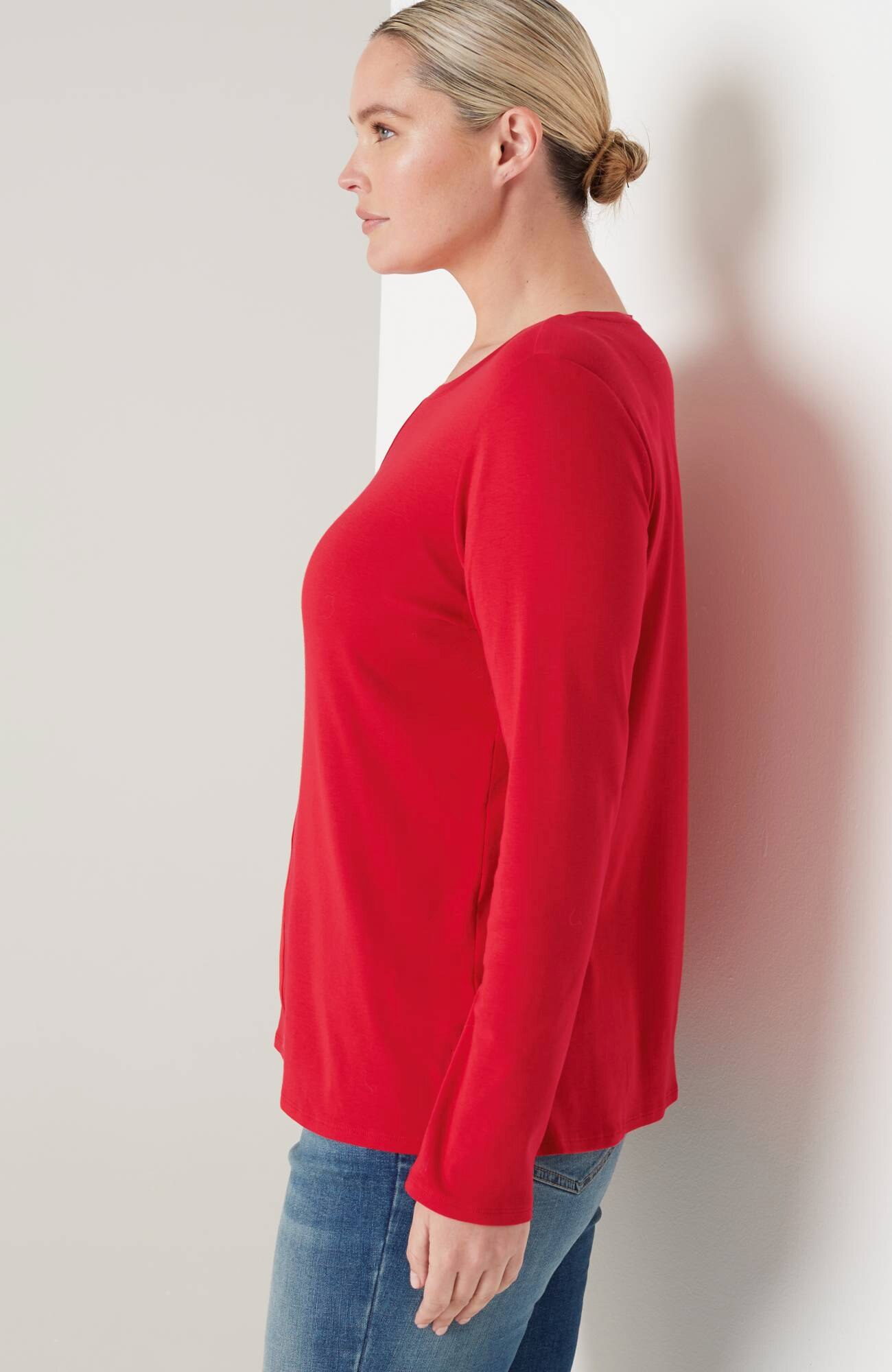 long-sleeve pima crew-neck tee