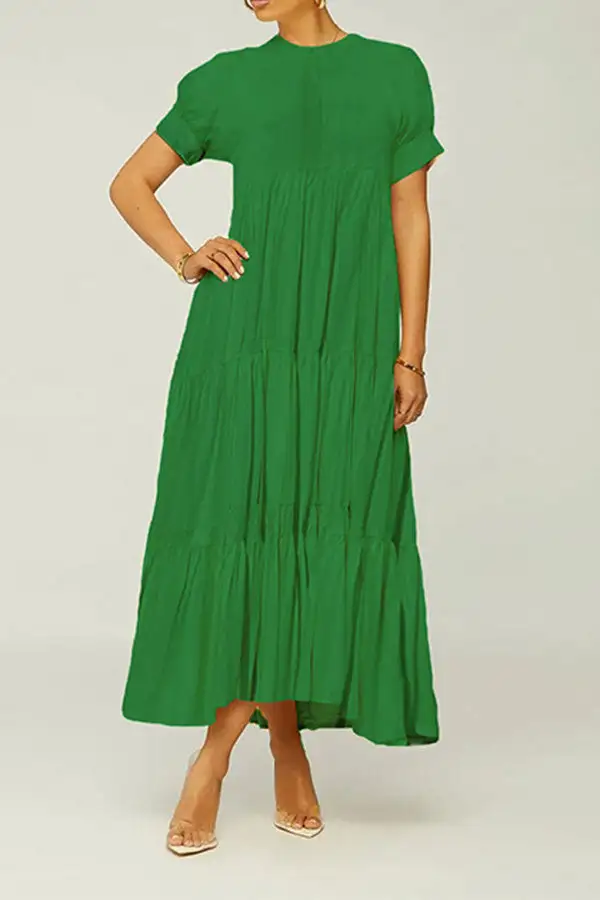  Relaxed Tiered Ruffle Midi Dress