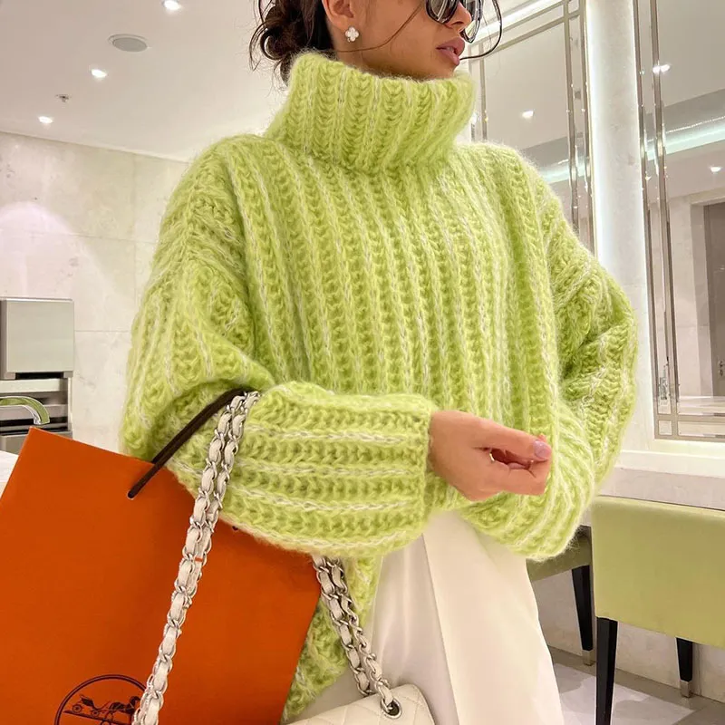 Turtleneck Puffy Long Sleeve Sweater