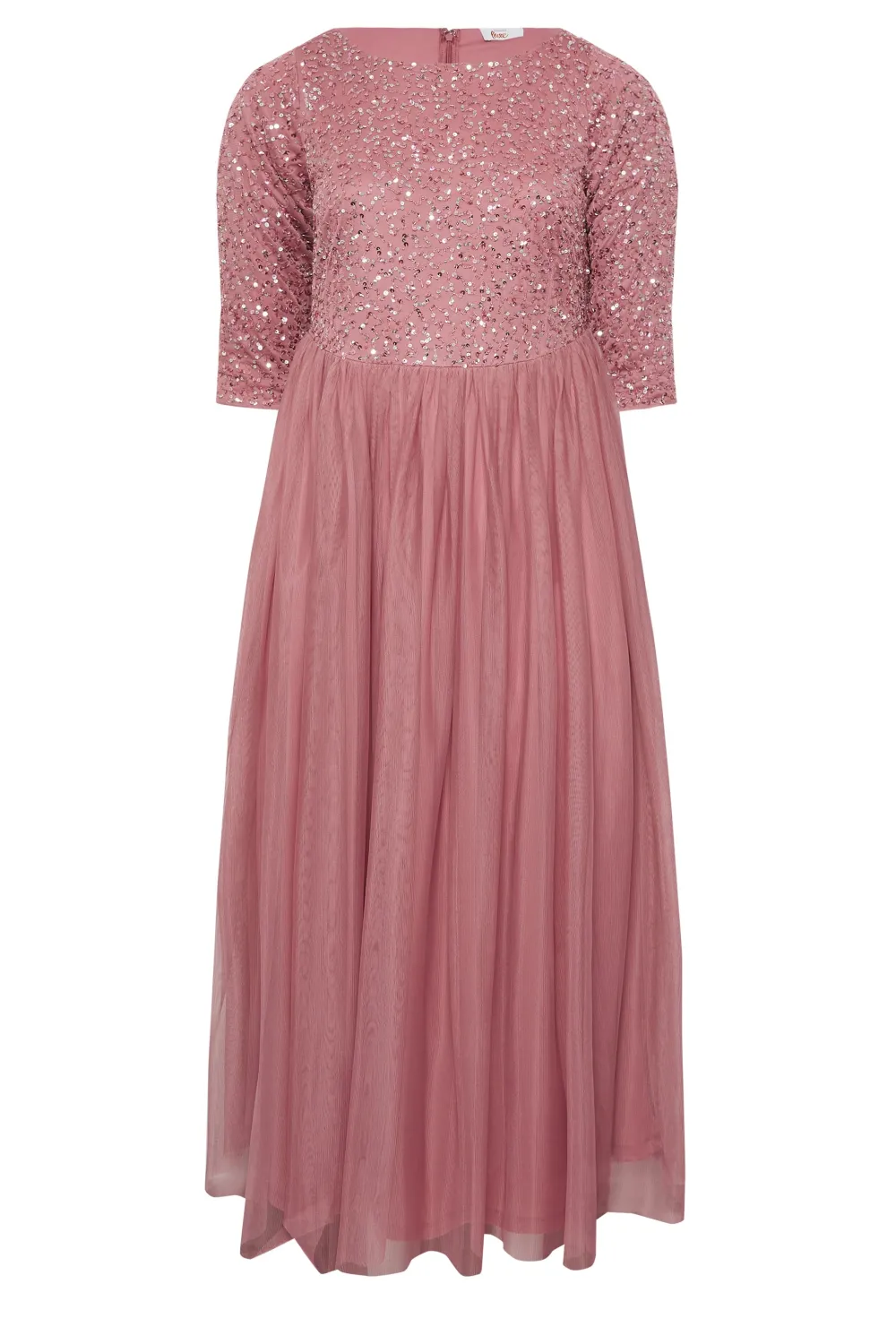 LUXE Curve Navy Blue Sequin Hand Embellished Maxi Dress
