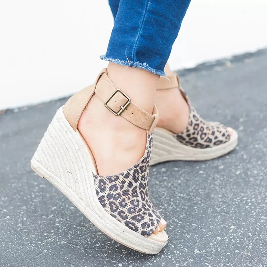 Plain Velvet Peep Toe Date Wedge Sandals
