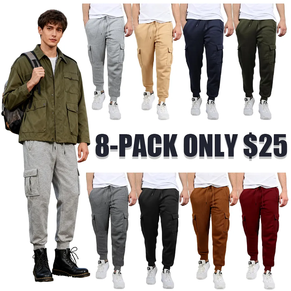 Men's Fleece Lined Cargo Jogger Sweatpants
