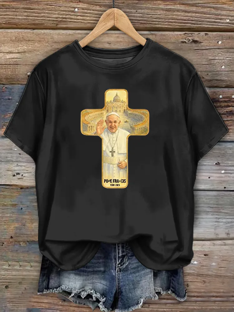 Women's Rip 1936-2025 Print Short Sleeve Round Neck Cotton T-Shirt