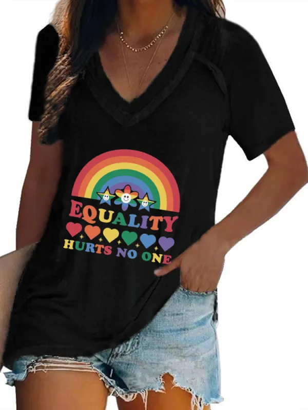 Women'S Equality Hurts No One V-Neck Short-Sleeved T-Shirt