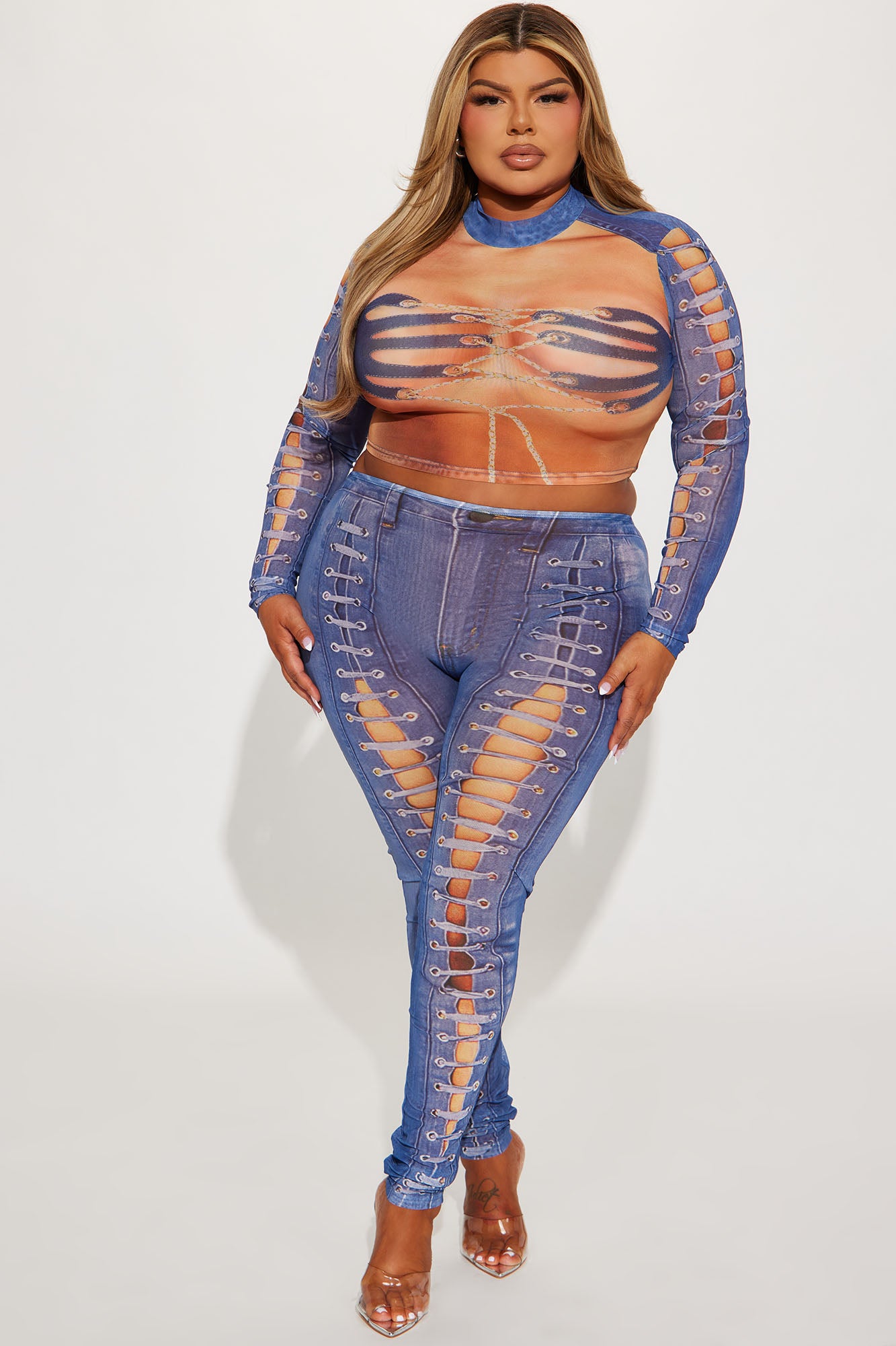 Nailed It Legging Set - Blue/combo
