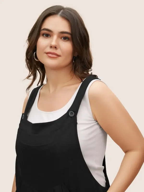 Supersoft Essentials Solid Pleated Pocket Jumpsuit