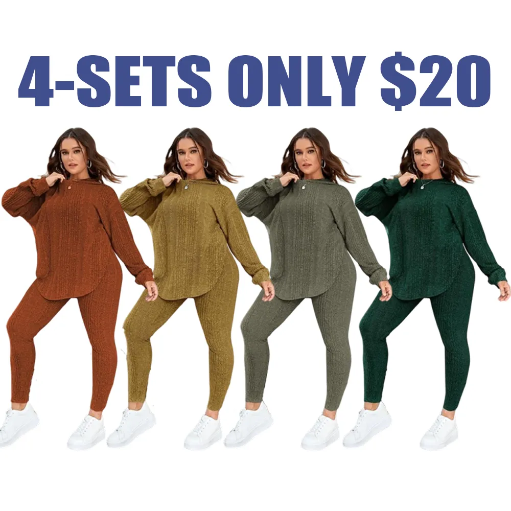 Split Curved Hem Hoodie & Leggings Lounge Set