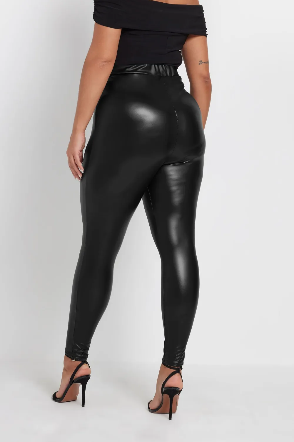 YOURS Curve Burgundy Red Coated Leggings