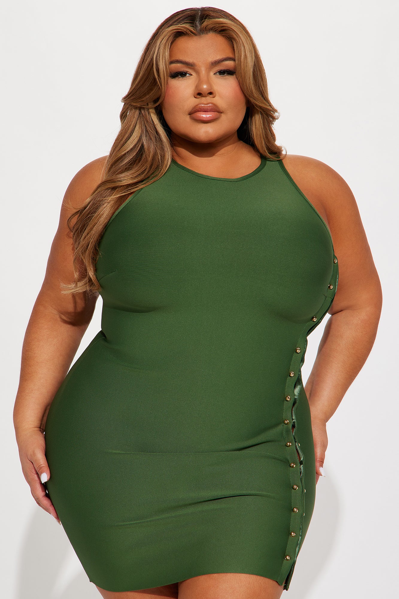 Pierce Bandage Mini Dress - Olive