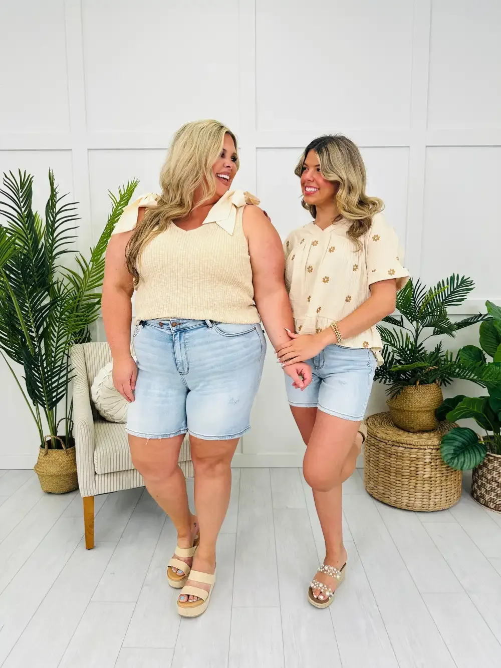 Judy Blue Scene Stealer Double Button Dad Shorts