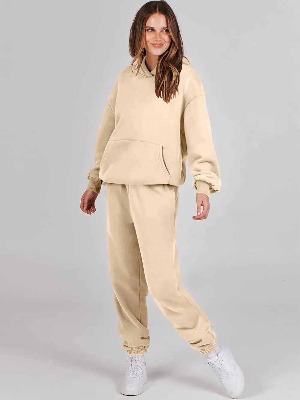 (Clearance Sale $1.99⚡) 2024 Women's Fall Oversized Casual Hoodie Two Piece Sweatshirt Jogging Pants Sweatshirt Set