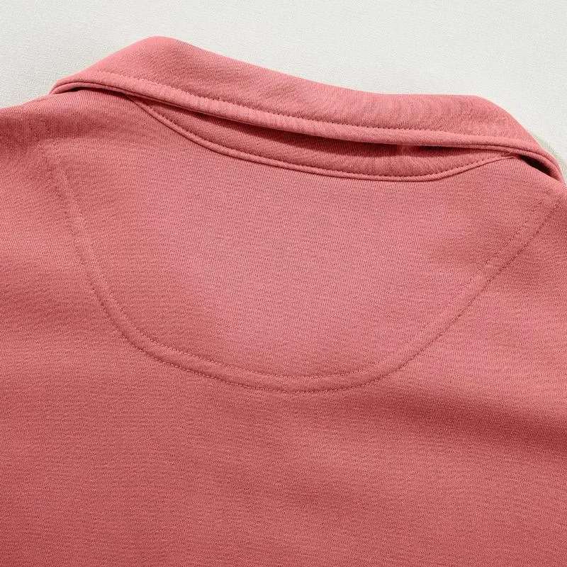 Oversized Waffle Knit Half Zip Pullover Soft Polyester Blend Long Sleeve Sweatshirt