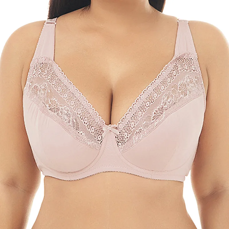 2023 New Plus Size Big Boobs  Non Padded Lace Bra