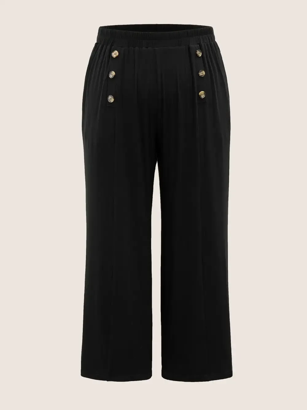Supersoft Essentials Button Detail Wide Leg Pants
