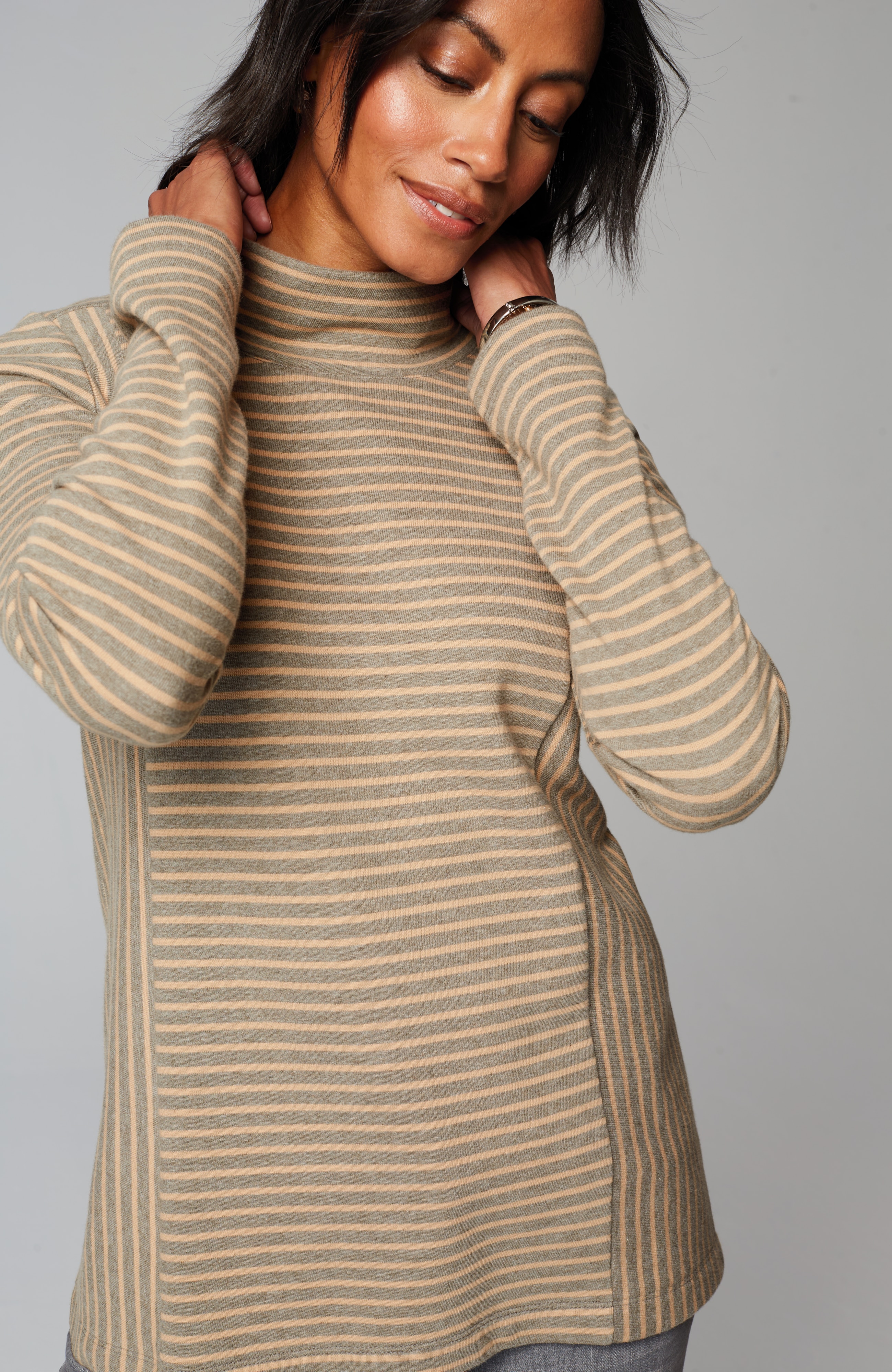 Seamed Mock-Neck Top