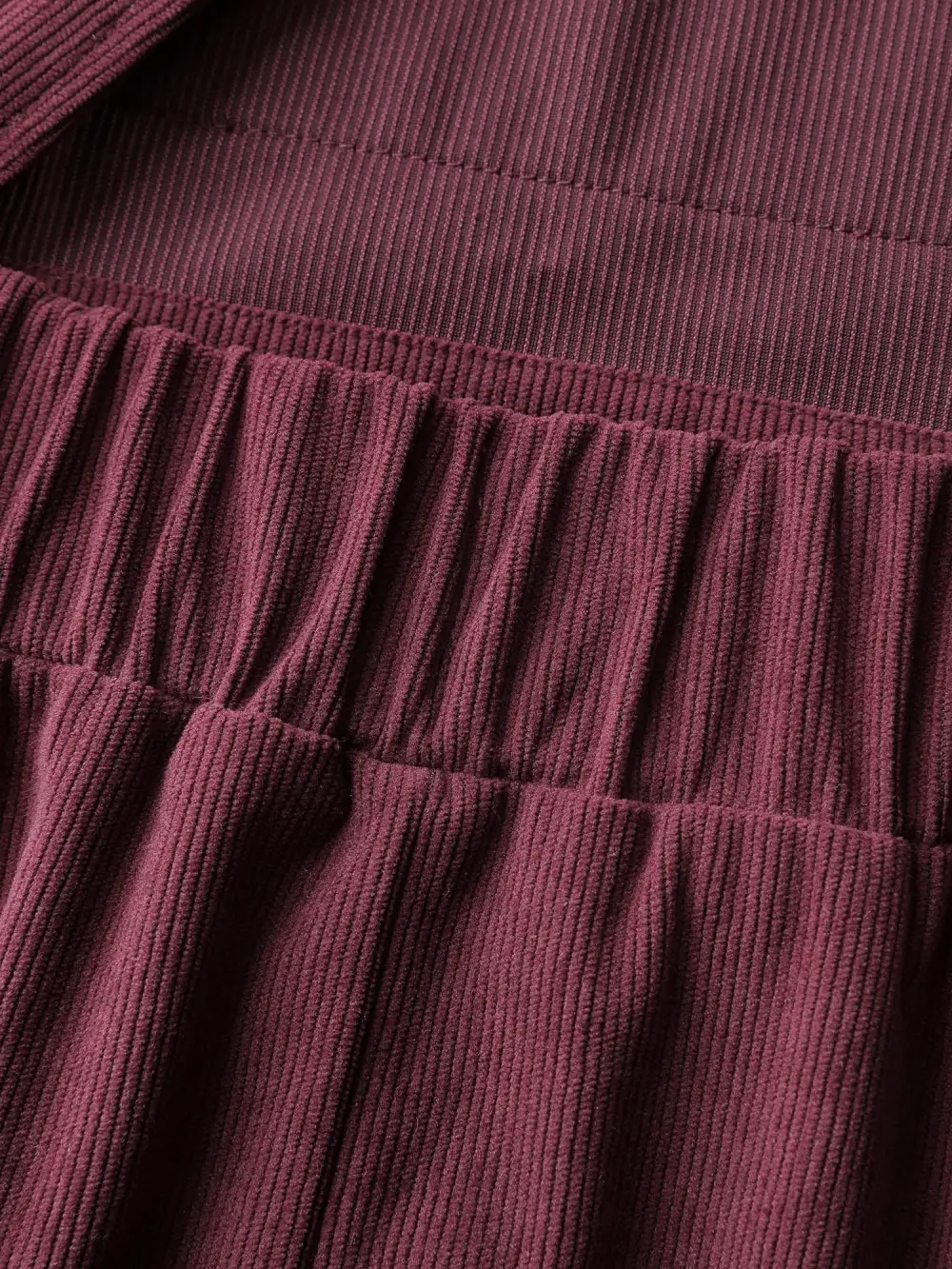 Corduroy Overall Straps Stretchy Back Midi Dress