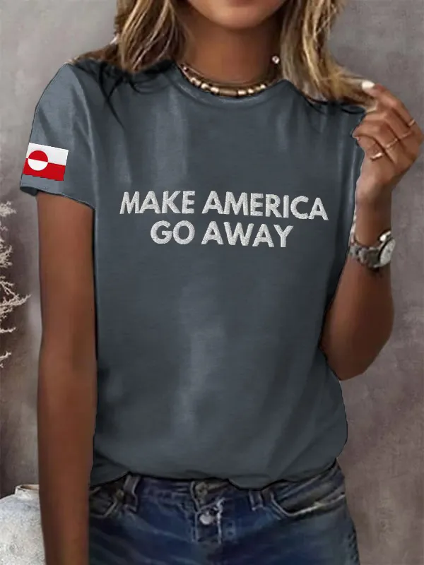 Women'S T-Shirt Women'S Retro Make American Go Away Print T-Shirt