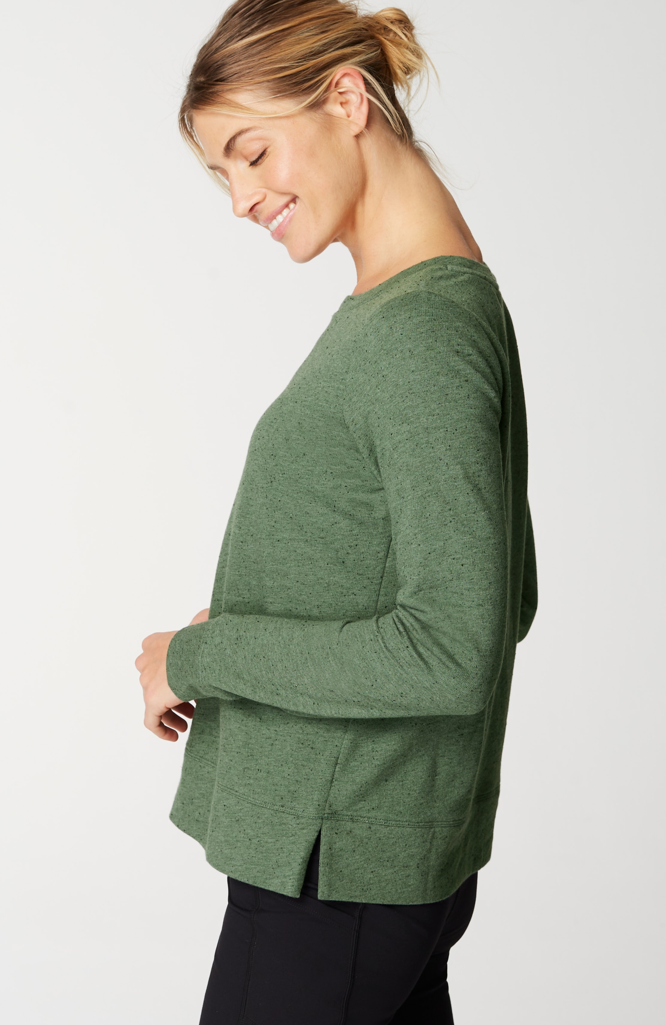 Fit French Terry Slit-Hem Sweatshirt
