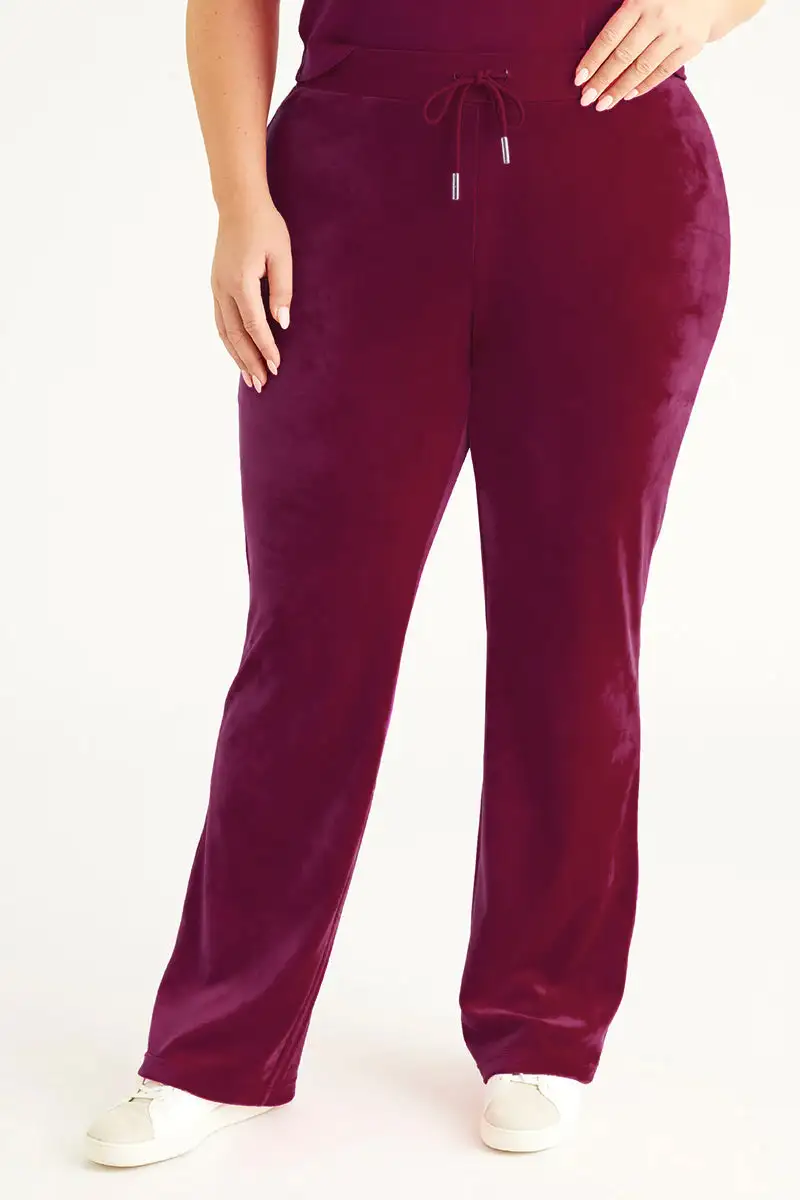 Plus-Size OG Big Bling Velour Track Pants