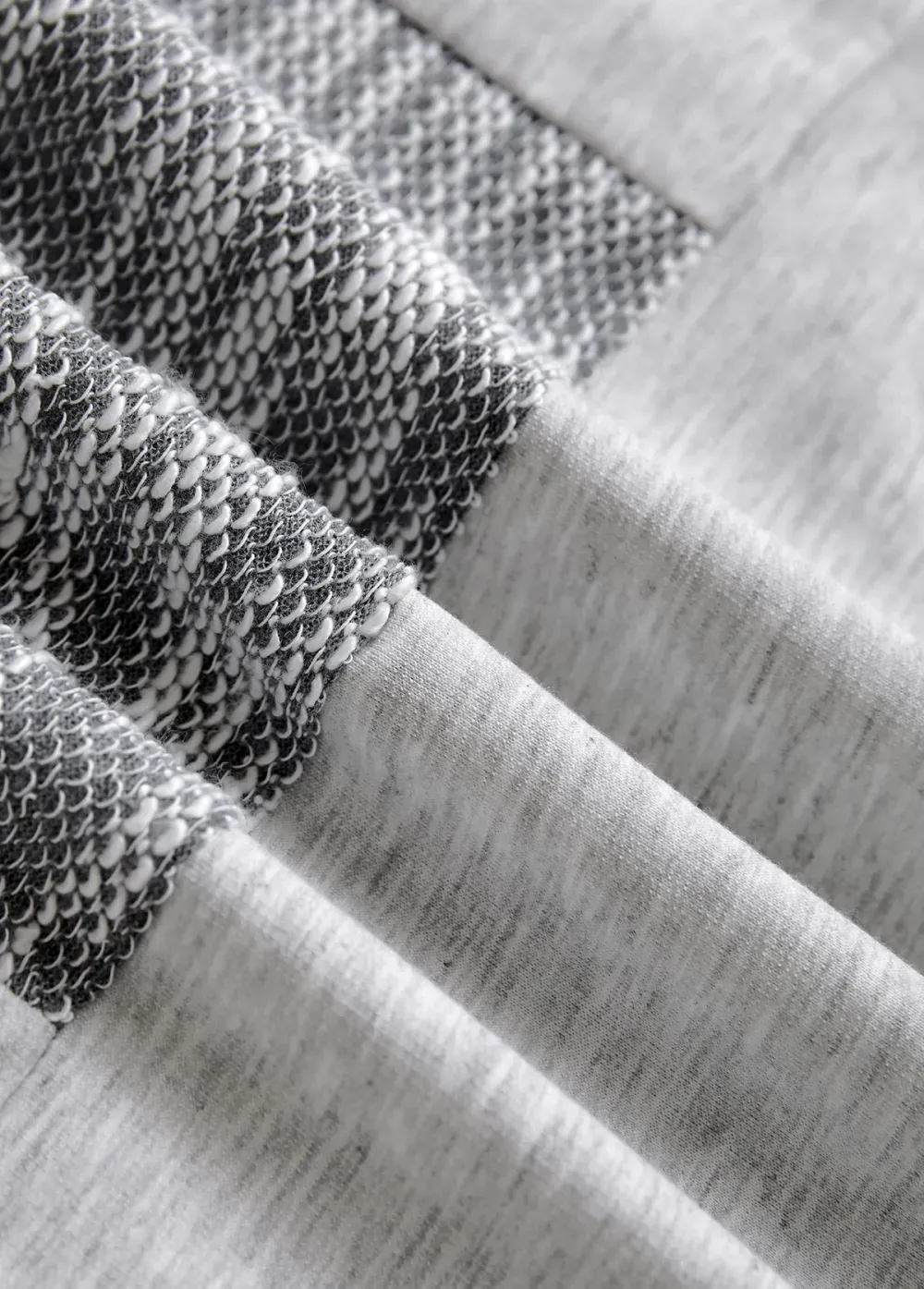 Light Grey Patchwork Long Sleeve Hoodie