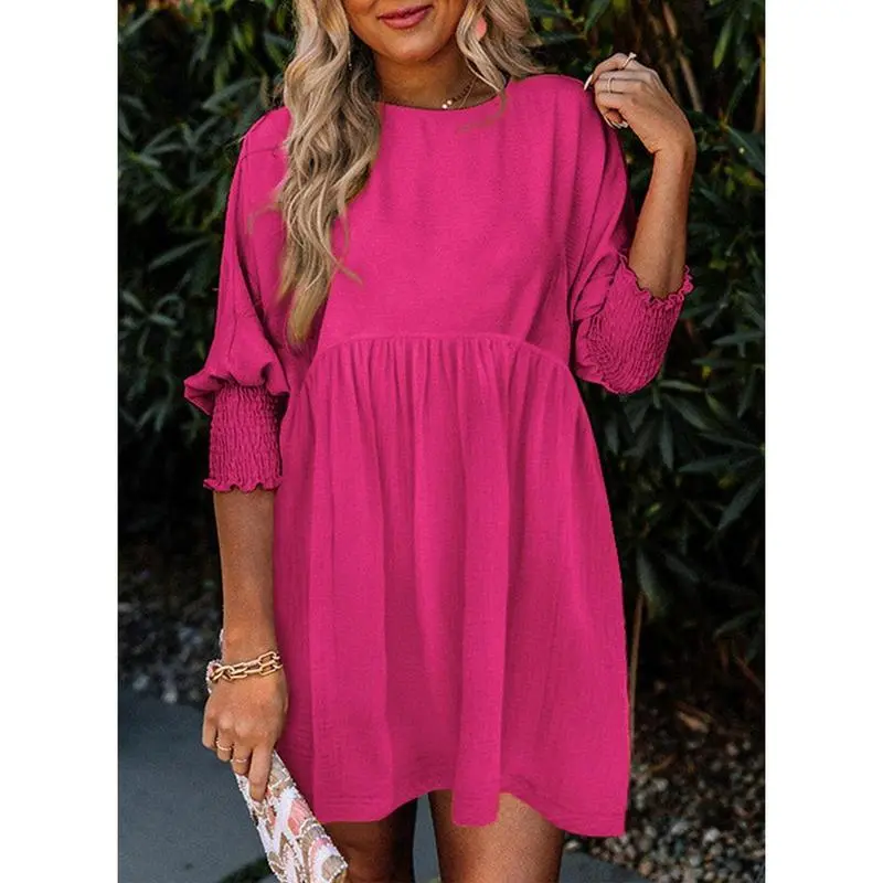 Chic Black Summer Tunic Dress for Women – Flowy Mini Shift with Short Sleeves, Perfect for Casual Dates & Beach Days