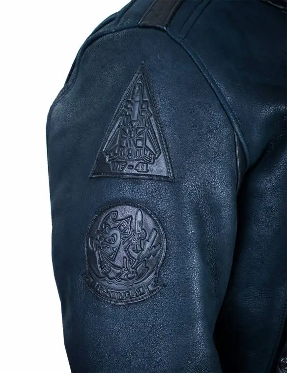 B-15 FAST EAGLE SHEEPSKIN FLIGHT JACKET NAVY BLUE