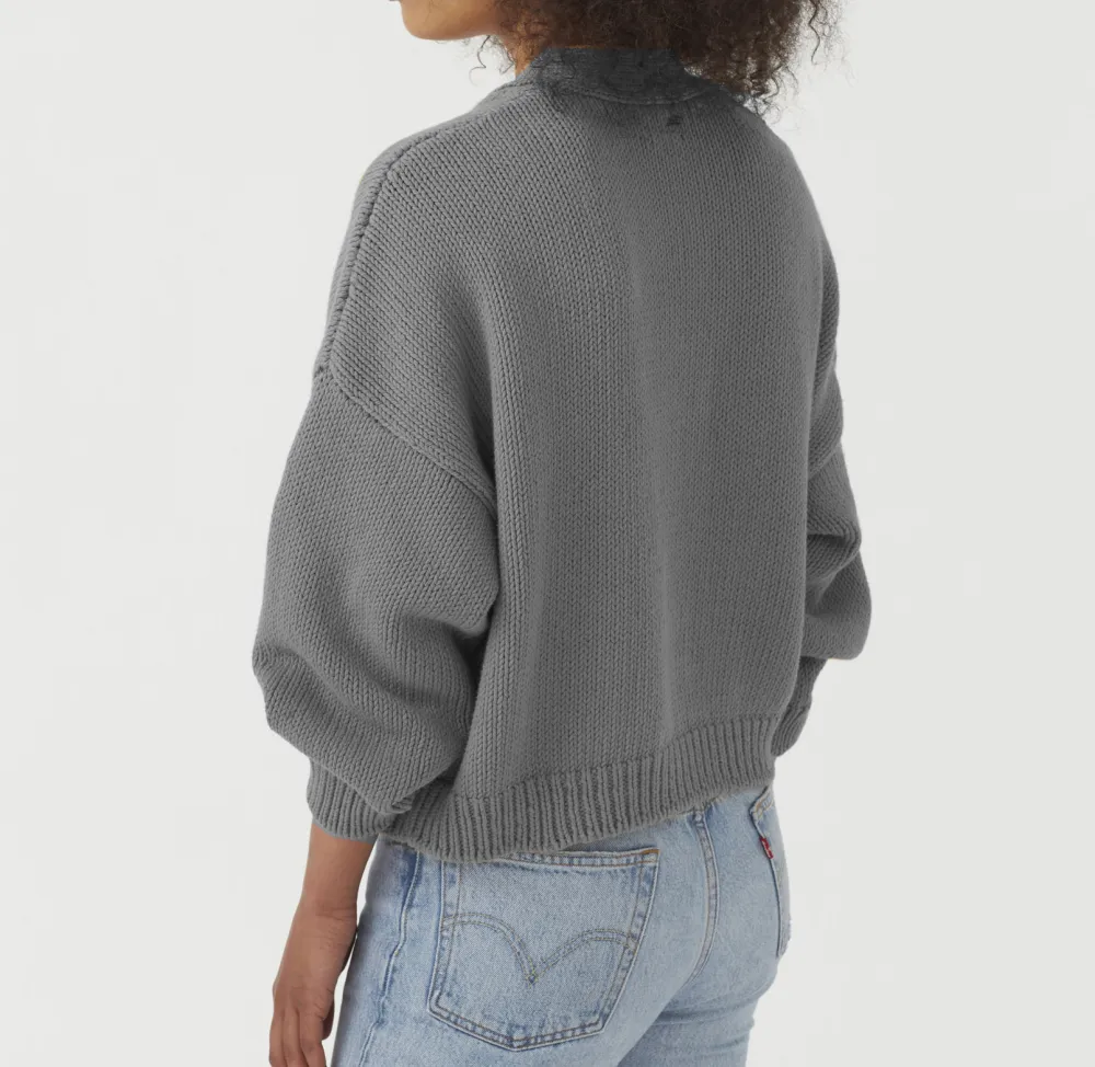 Single-Breasted V-Neck Pocket Knit Cardigan