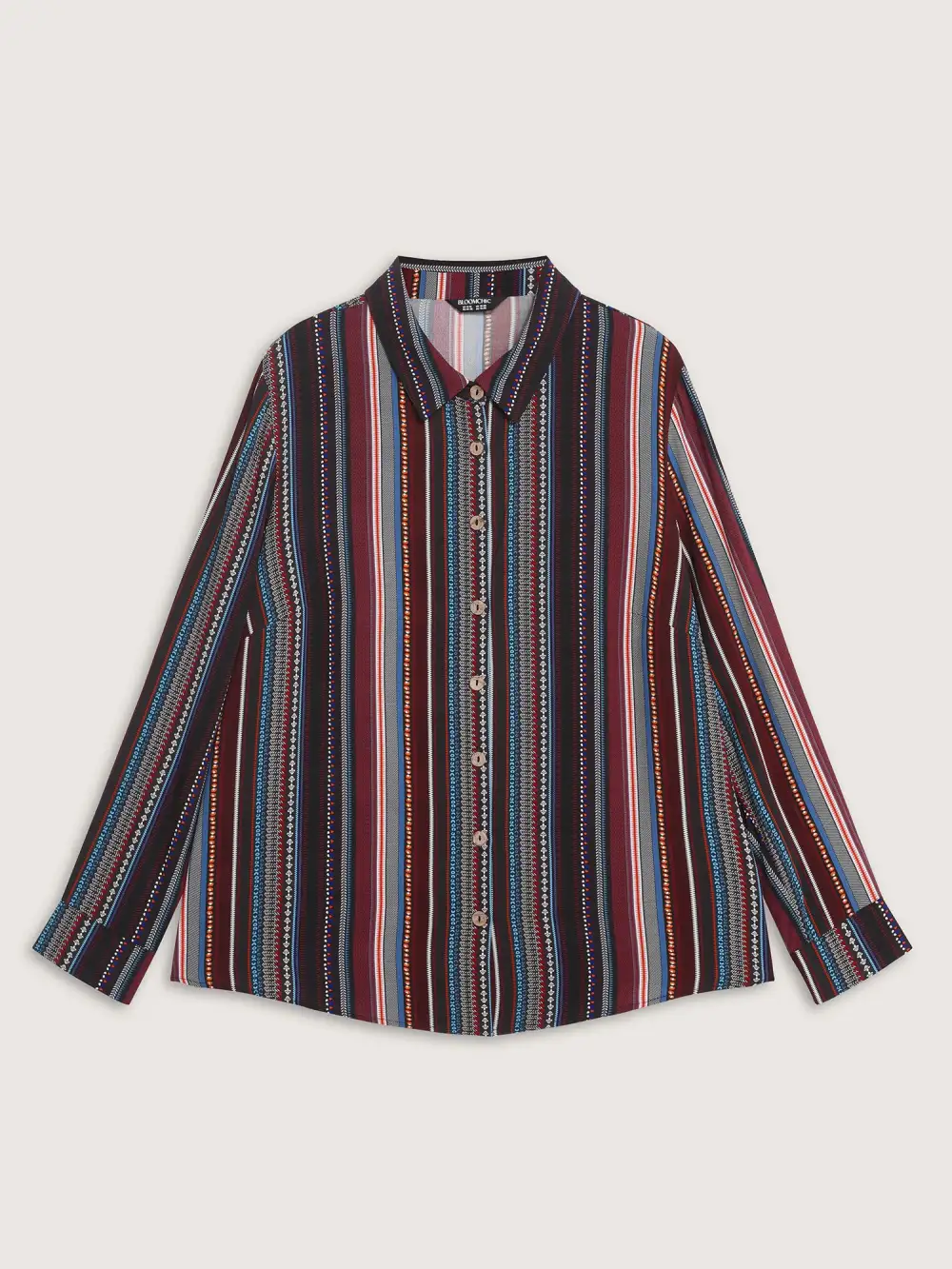 Colorful Stripe Button-Down Shirt