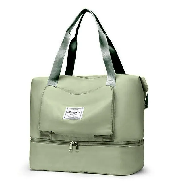 Women's Tote Travel Bag Top Handle Bag Gym Bag Oxford Cloth Shopping Daily Holiday Zipper Tiered Large Capacity Solid Color Black Pink Blue