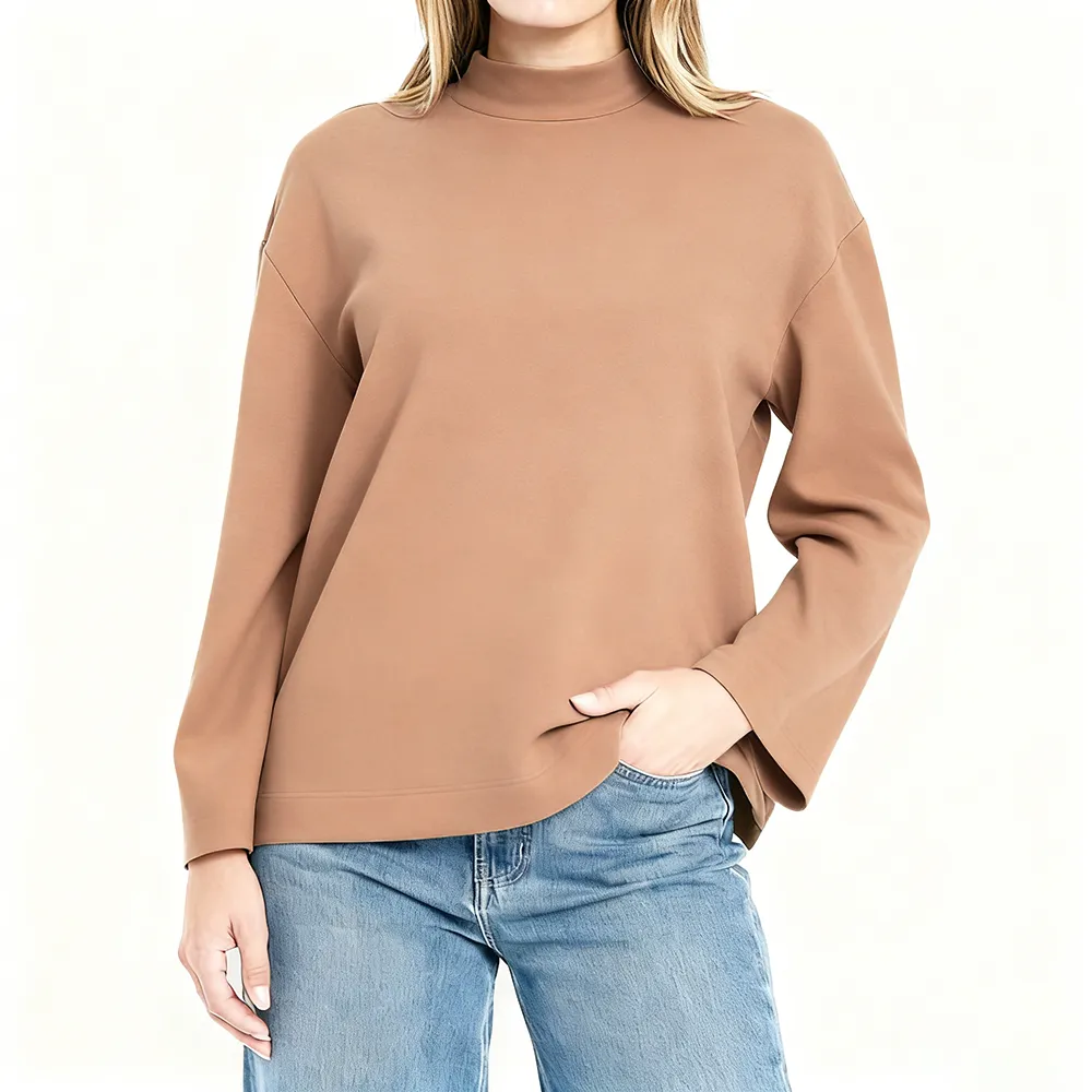 Women's Cozy Mock-Neck Tunic Sweater