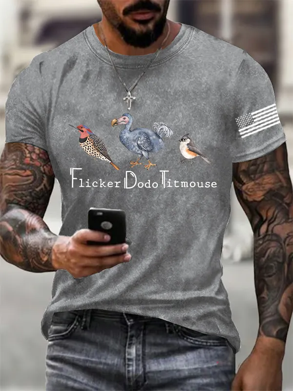 Men'S FDT Animal Printed Cotton Washed T-Shirt