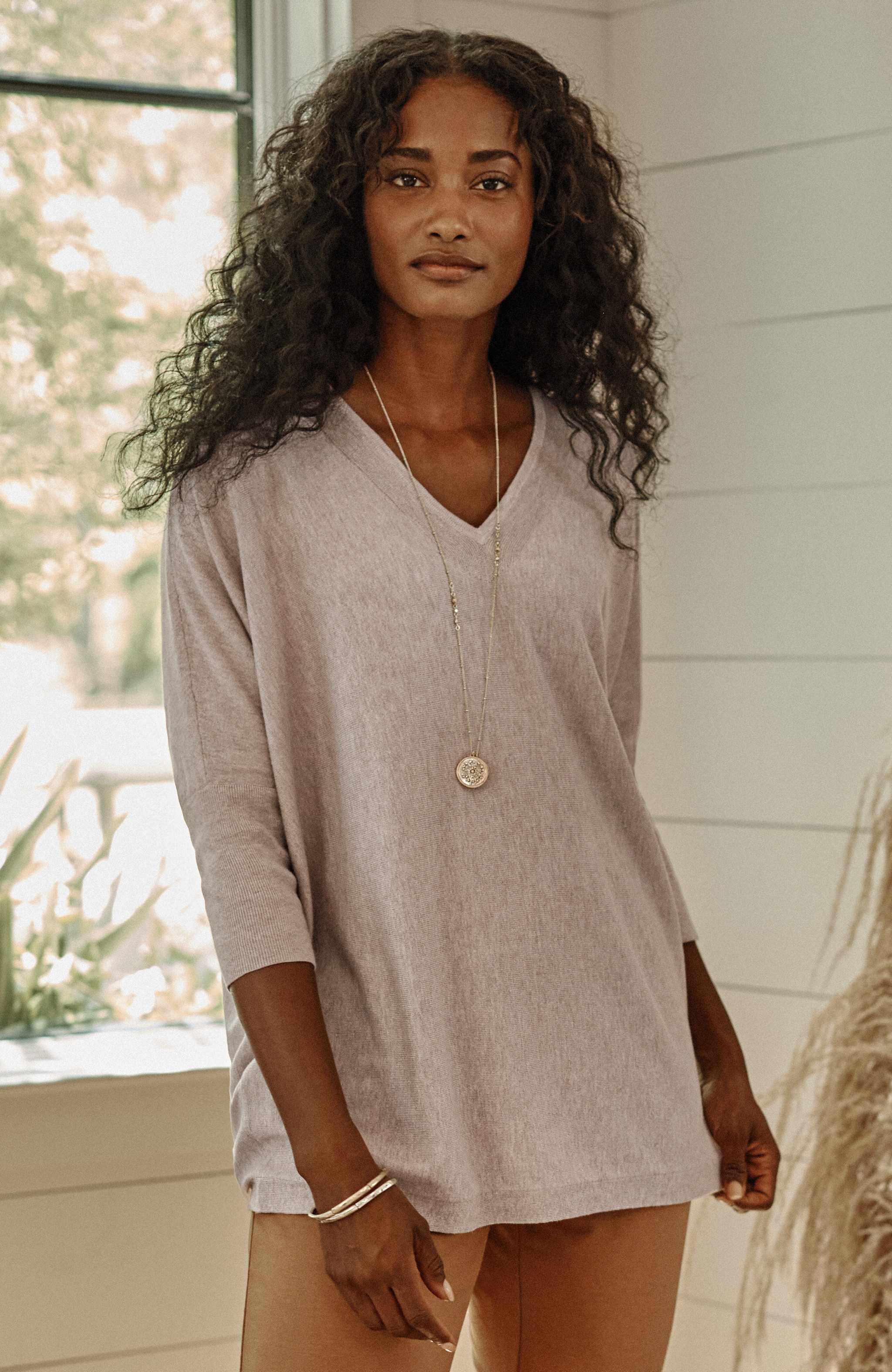Pure Jill Oversized V-Neck Sweater