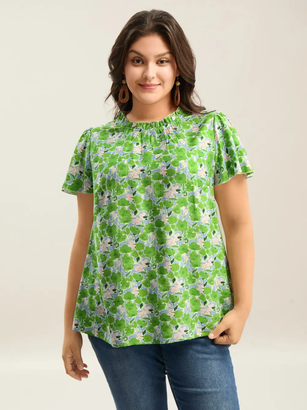 In Full Bloom Mock Neck Shirt