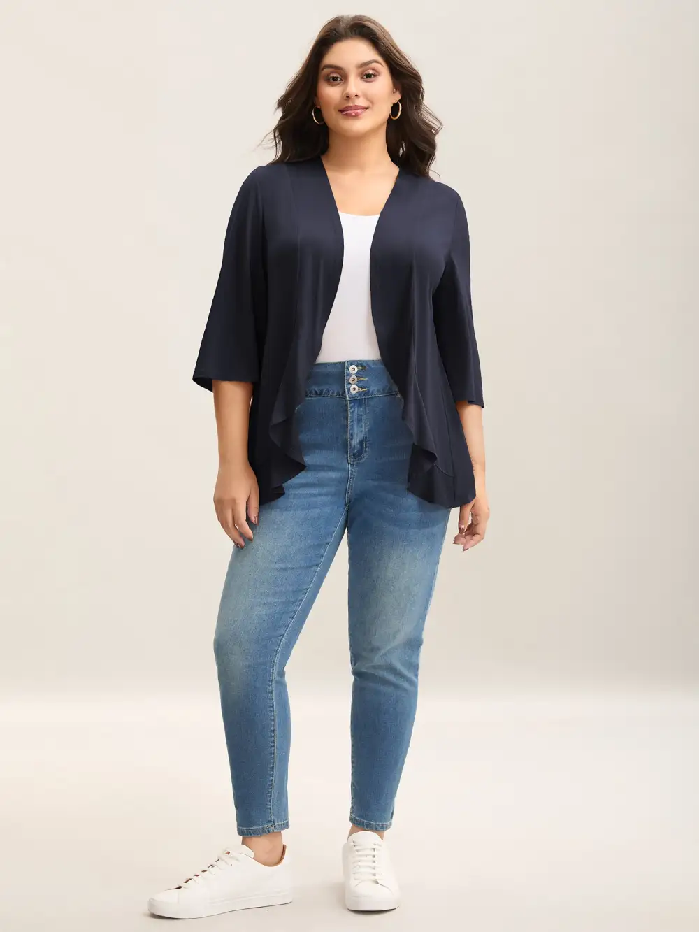 Lotus Hem Curvy Kimono Cover-Up