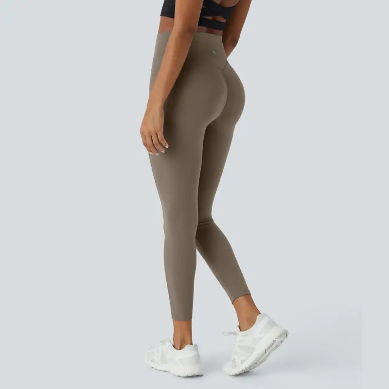 Women's High-Waisted Scrunch Butt Lifting Leggings with Tummy Control & Pockets – Seamless Front, Ultra-Sculpt Fit