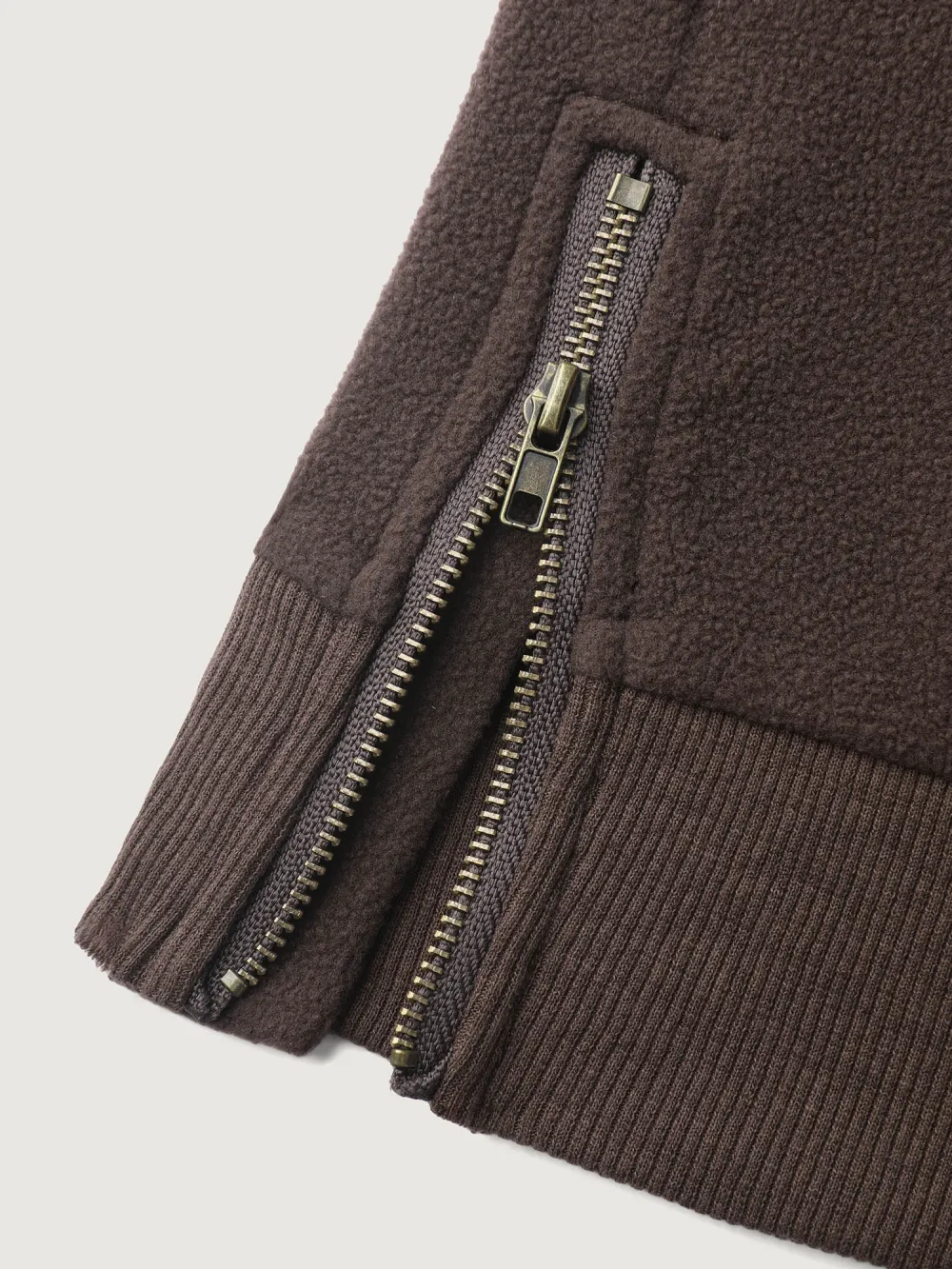 Mixed Material Spliced Collar Sweatshirt