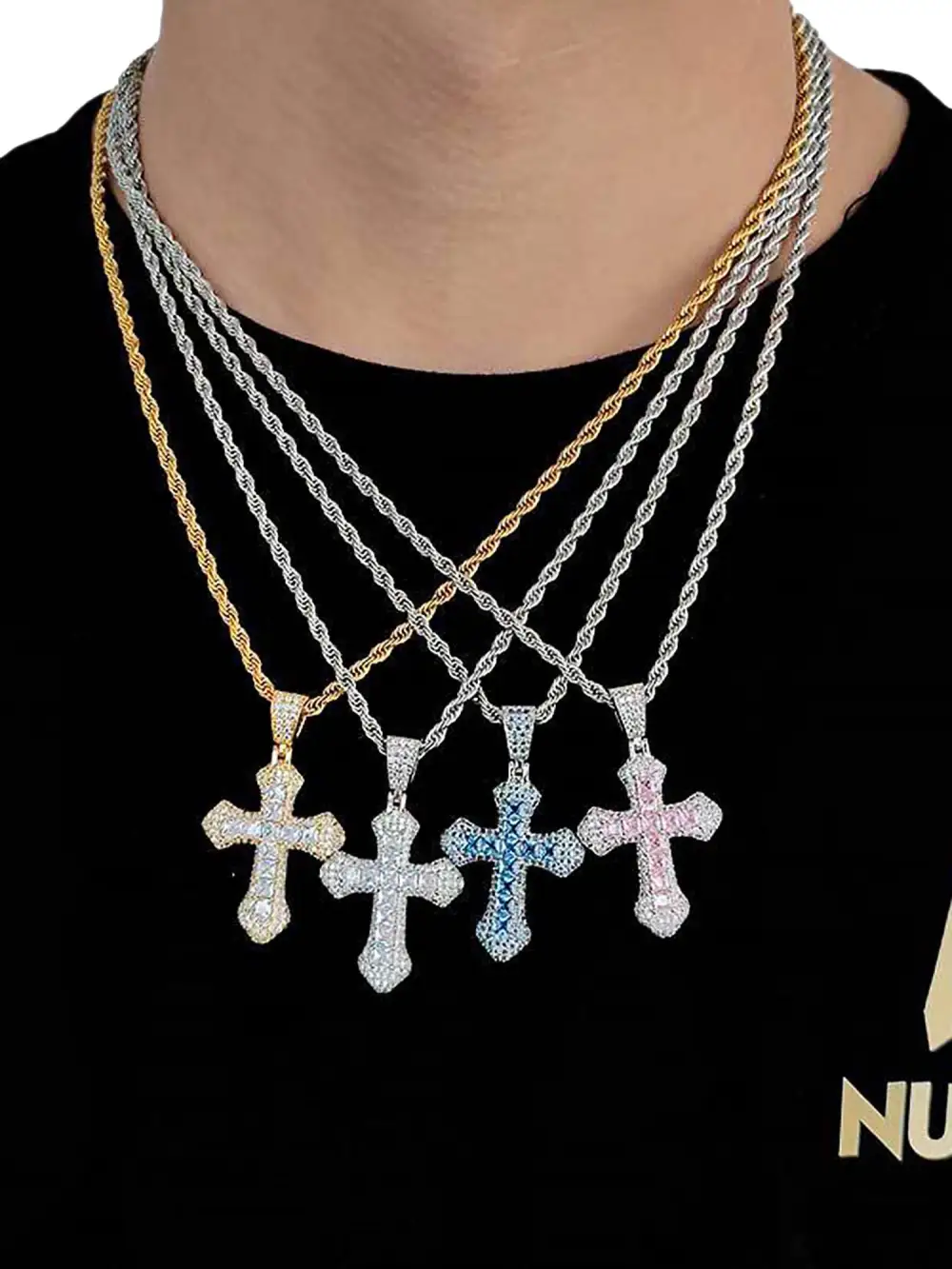 Corss Full Diamond Necklace-1514