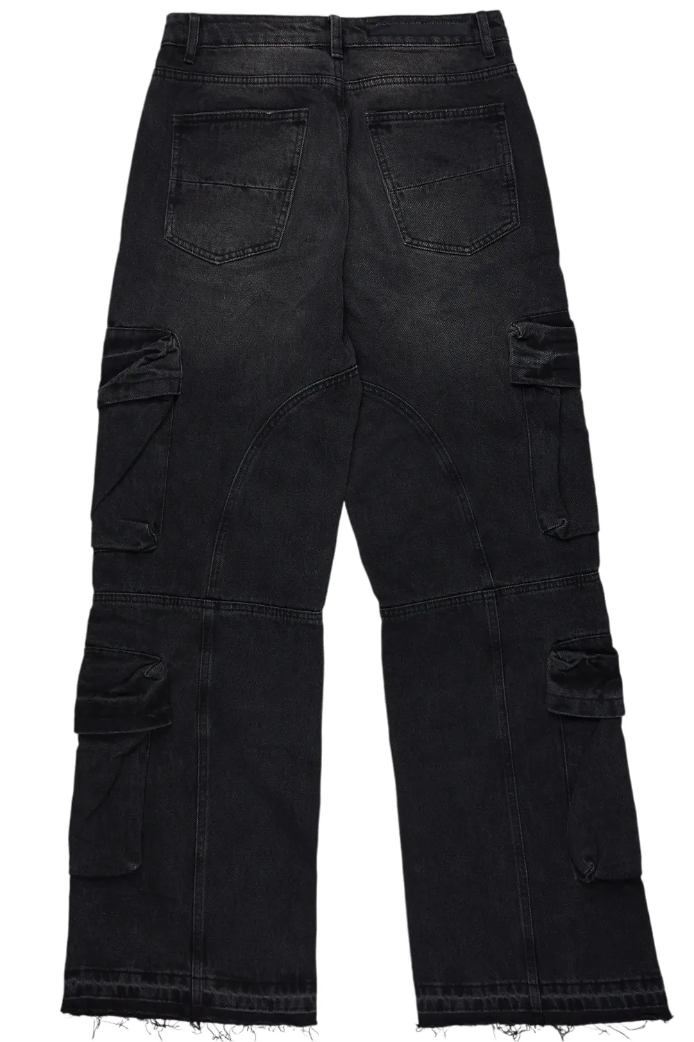 Gregor Black Baggy Fit Cargo Jean