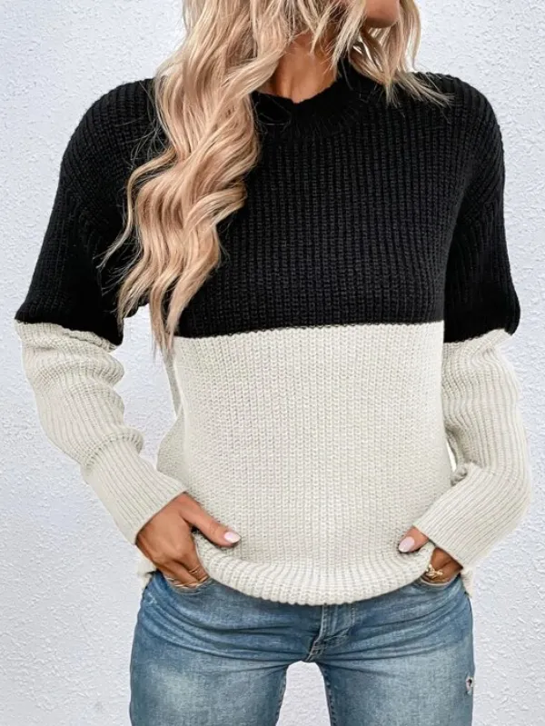 Casual Long Sleeve Cotton Sweater