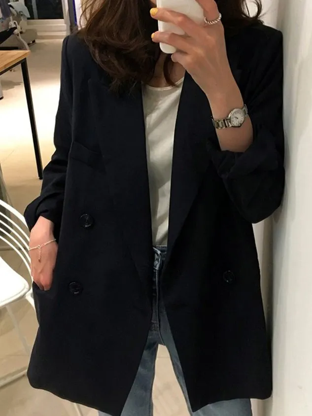 Loose Lapel Collar Casual Blazer