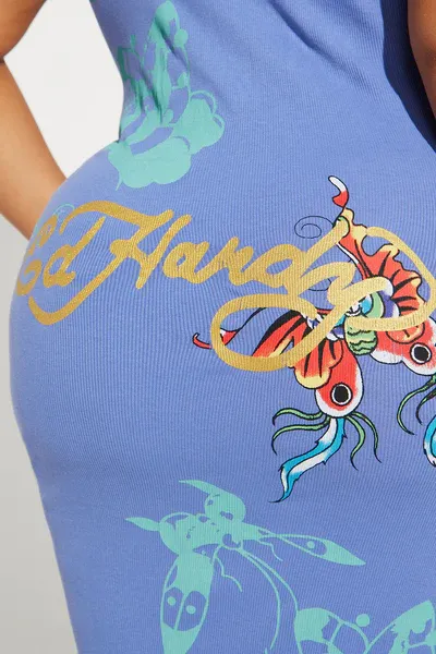 Ed Hardy Butterfly Maxi Dress - Slate Blue