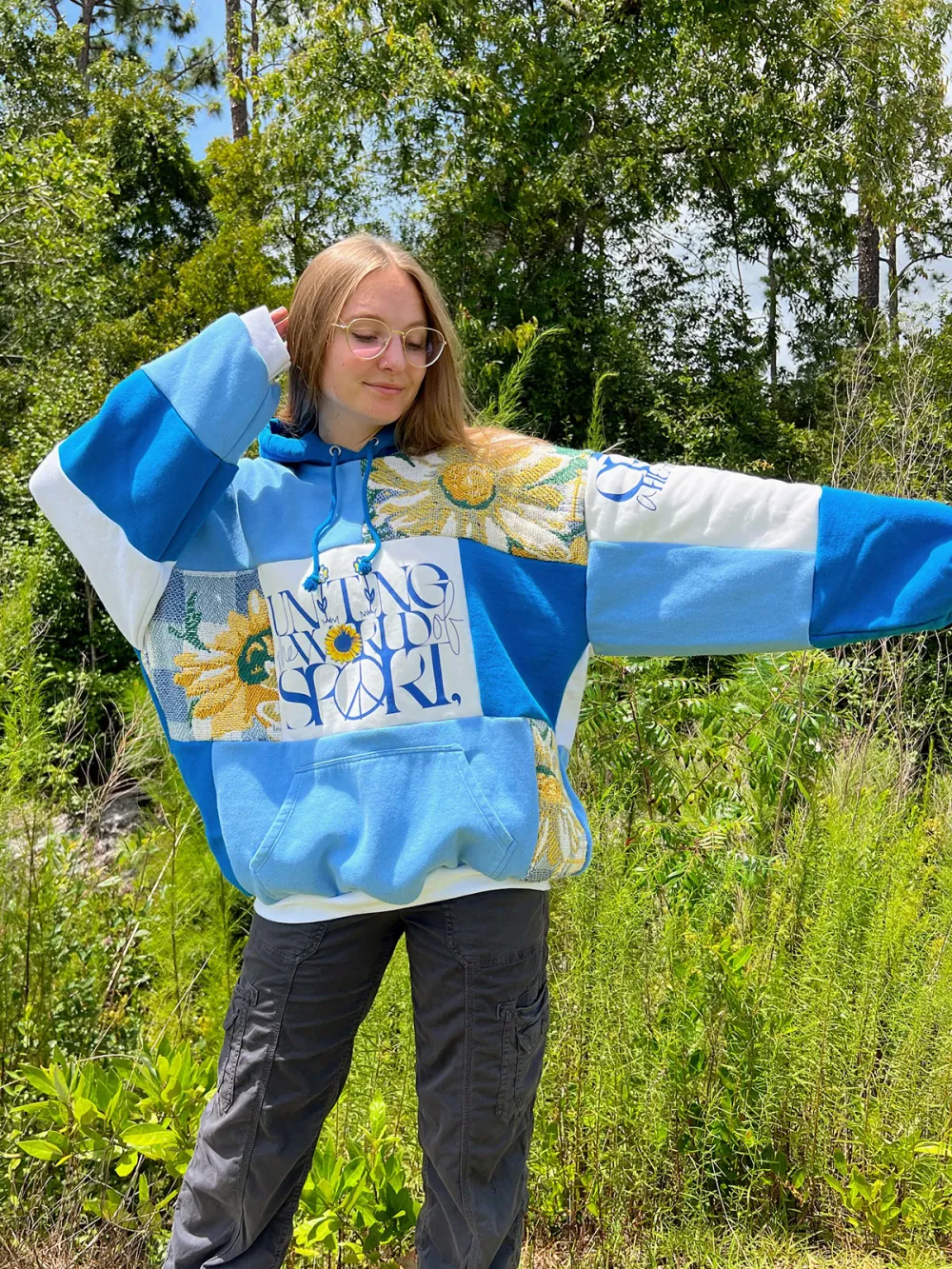 Blue Streetwear Leisure Hoodie Sweatshirts