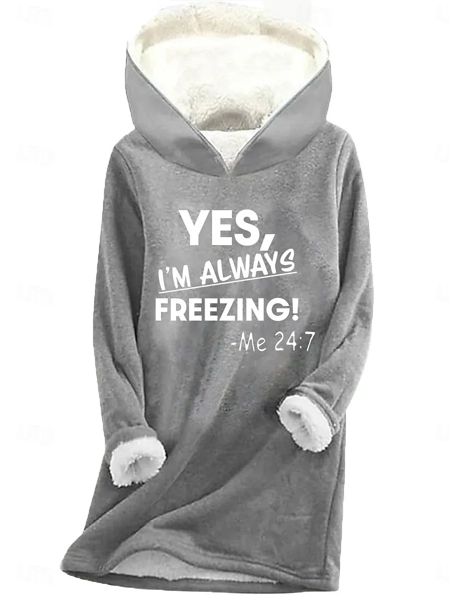 Women's Hoodie Sweatshirt Fleece Letter Street Dailywear Print Casual Comfrt Hoodie Long Sleeve Micro-elastic Fall Winter Fall & Winter Comfrt Breathable Soft Fabric