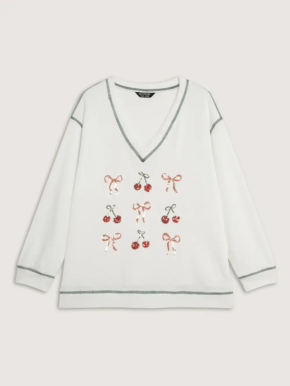 Bowknot Embroidery Relaxed-Fit Sweatshirt