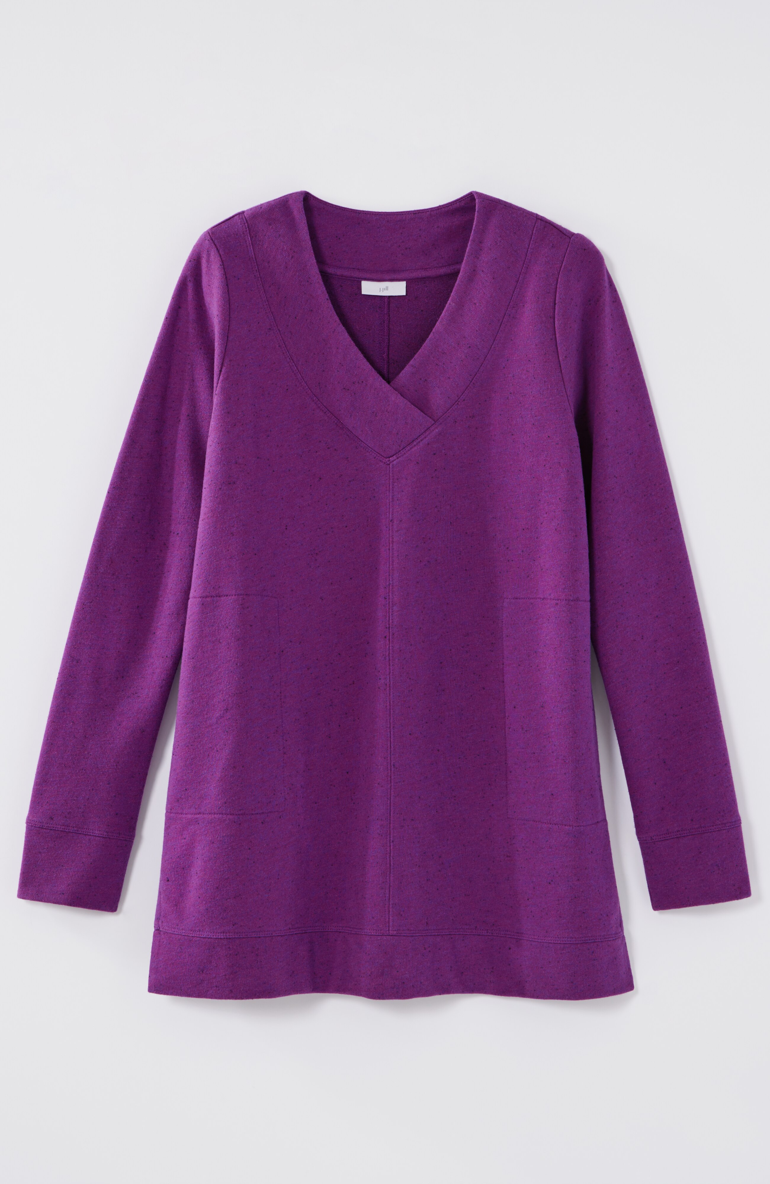 Fit Tweeded French Terry Side-Slit Tunic