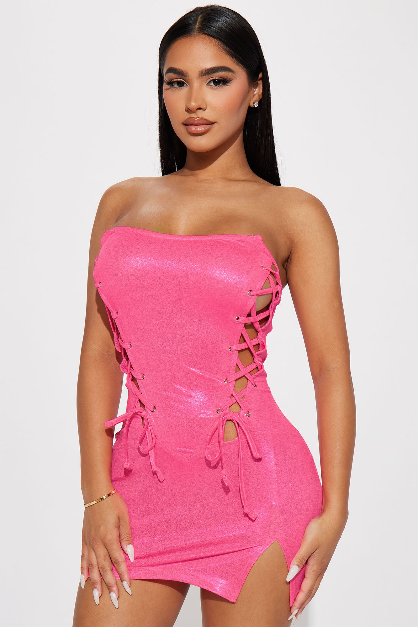 Adeline Glits Mini Dress - Neon Pink