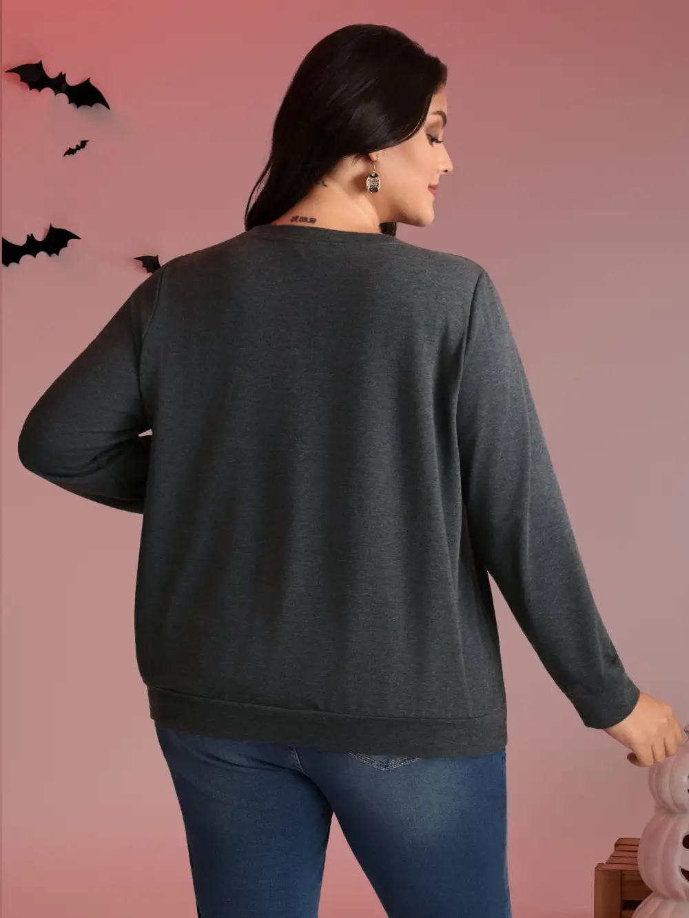 Spooky Midnight Halloween Print Sweatshirt