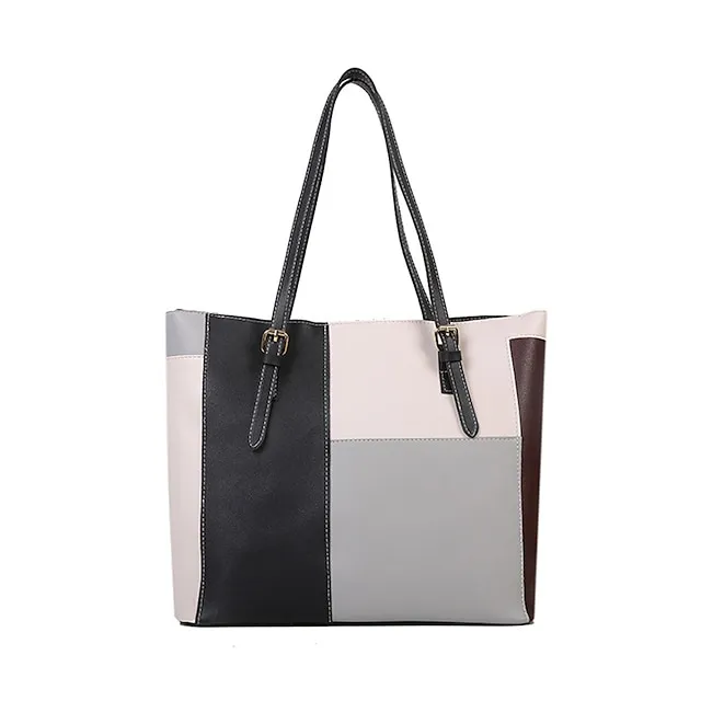 Women's Tote Shoulder Bag Office Daily Color Block Pink Blue Green