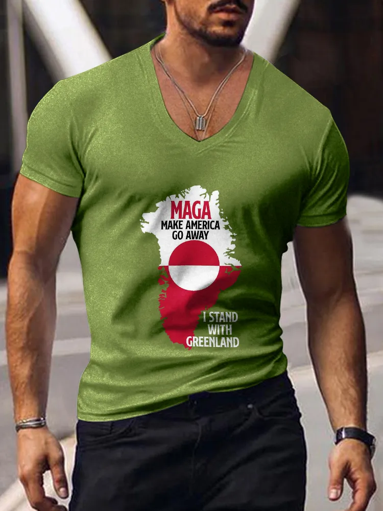 Men's MAGA Short Sleeves V-Neck Pure Cotton T-Shirt