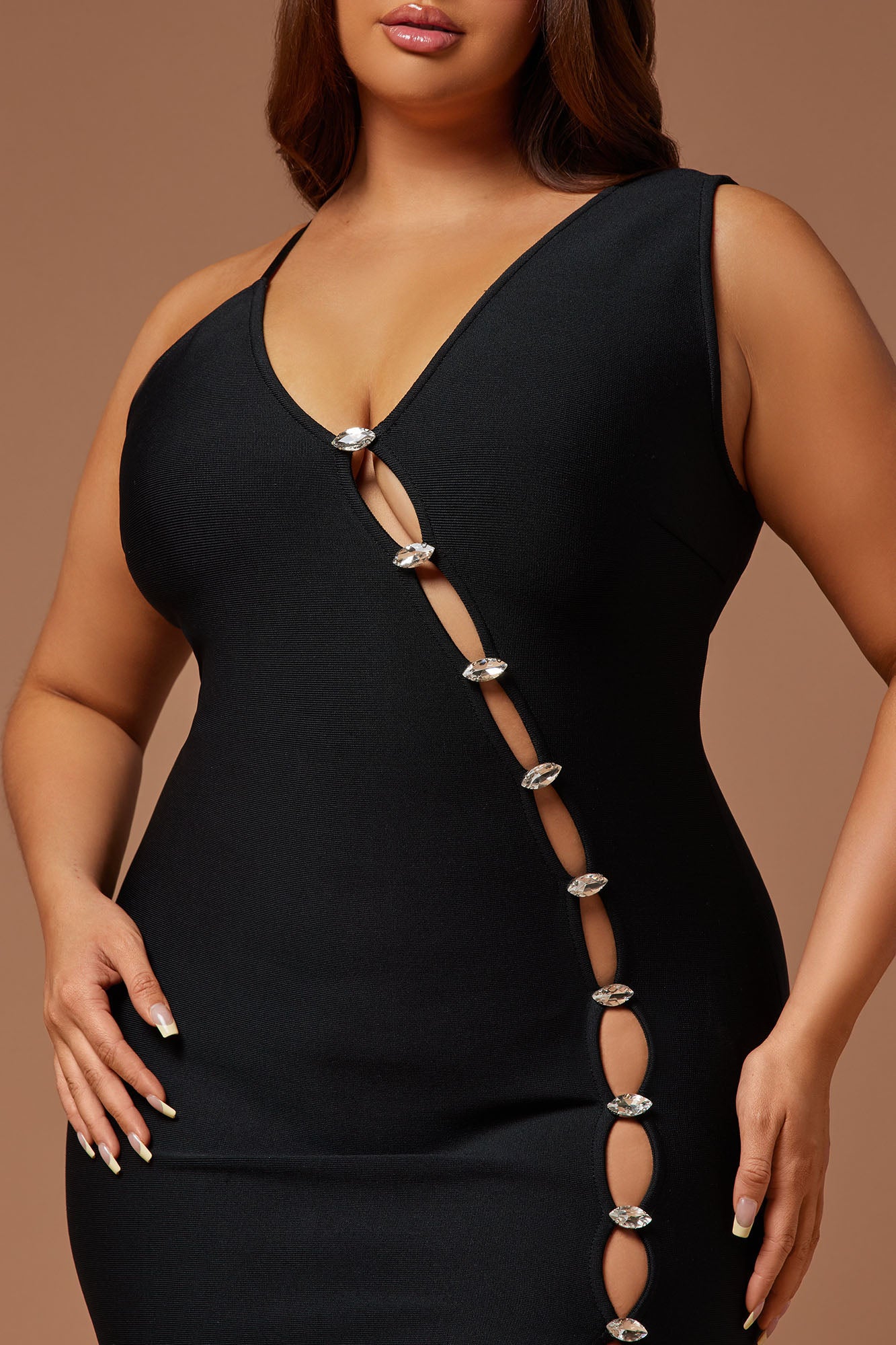 Elsa Bandage Midi Dress - Black